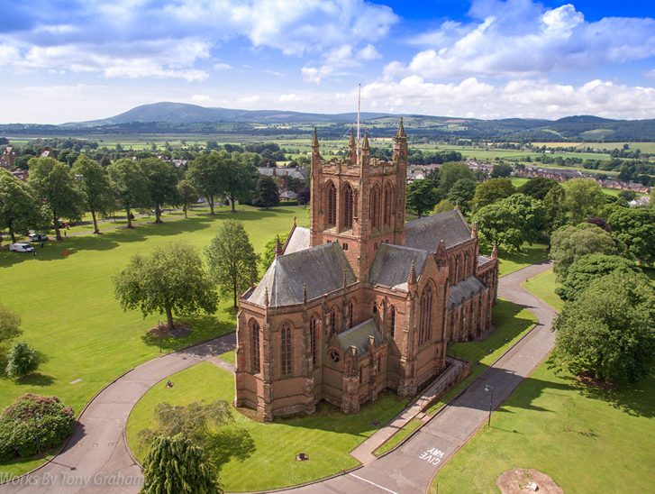 Aerial image of Crichton Memorial Church by Tony Graham